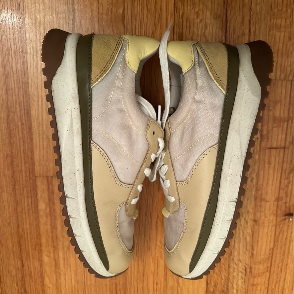 Madewell Kickoff Trainer Sneakers in Yellow Colorblock Leather Size 8